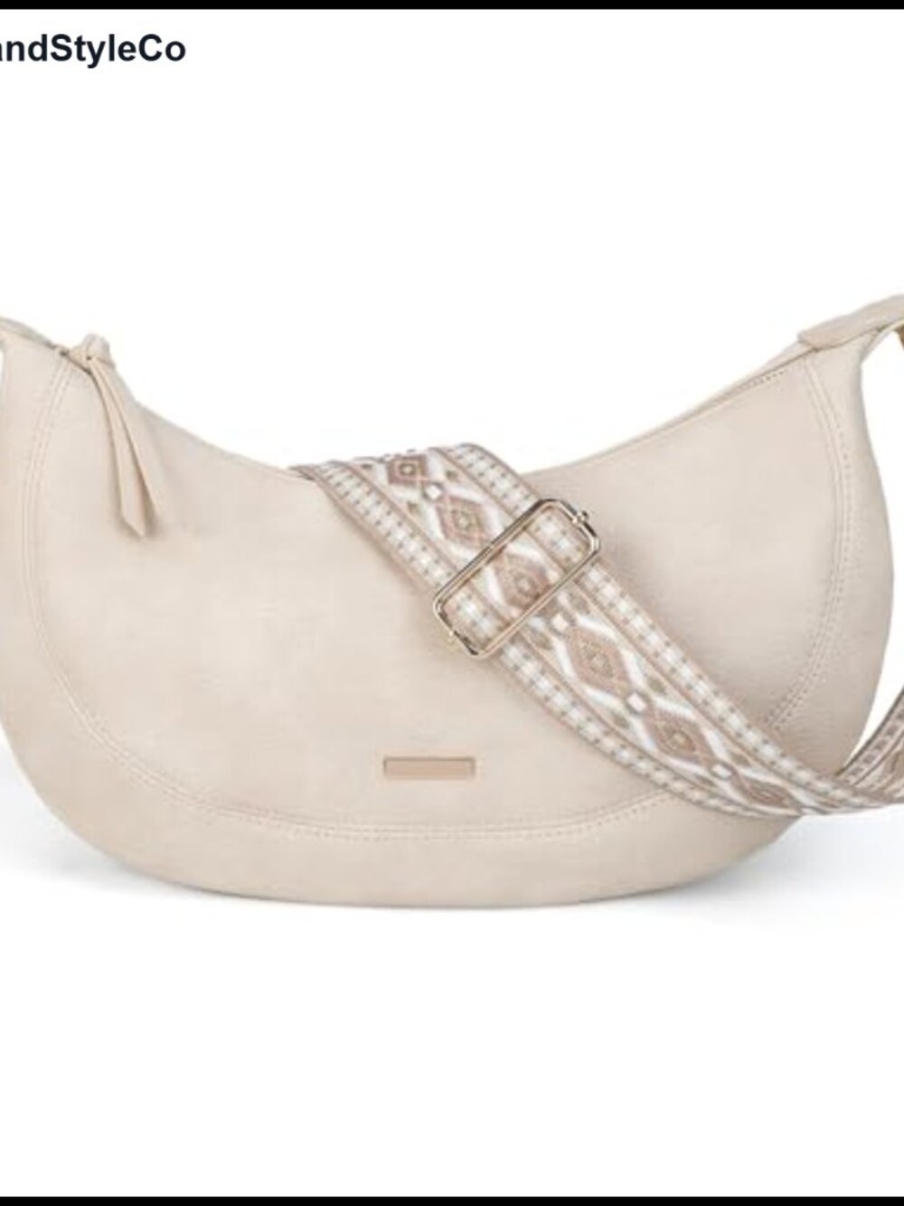 Boho Crescent Hobo Bag Faux Leather Crossbody Purse for Women